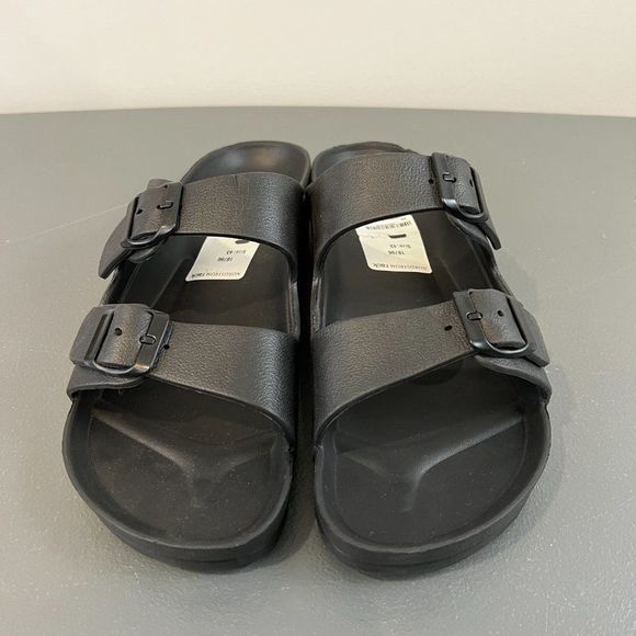 NWOT GOLD TOE Black Foam Sandals (10) - Picture 3 of 6